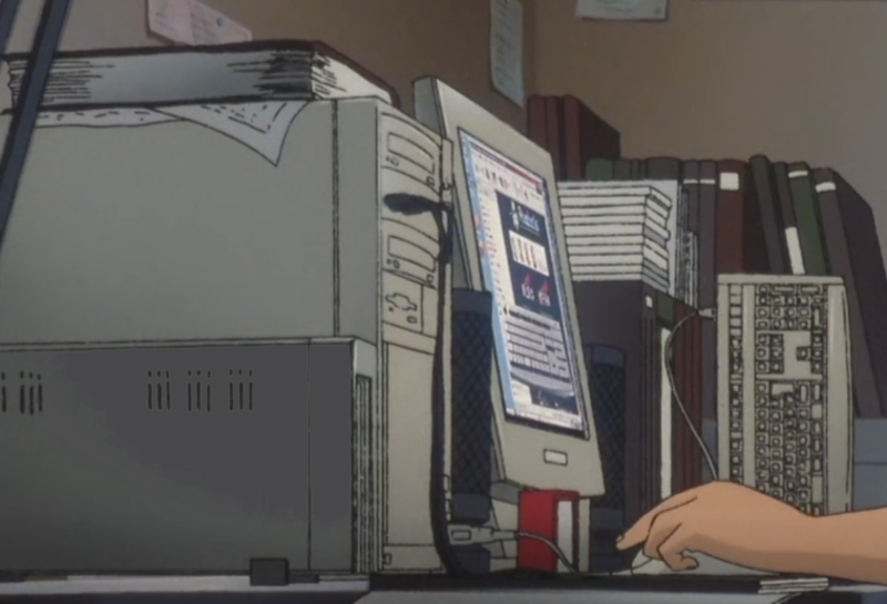 A side angle of a desktop from the late 90s