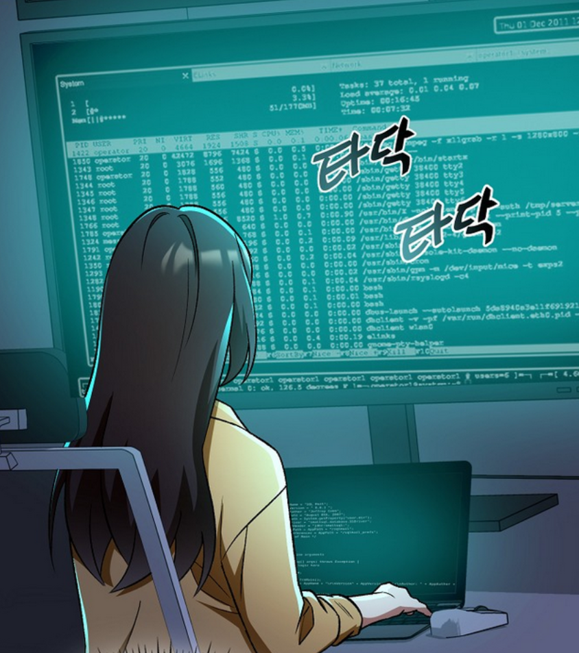 Webtoon featuring top command