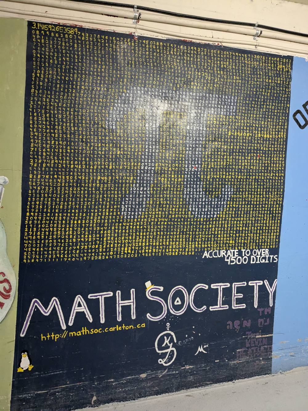 Old Math club mural in the tunnels