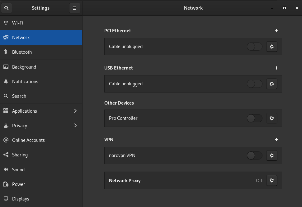 GNOME Network Settings